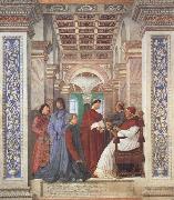 Melozzo da Forli Pope Sixtus IV appoints Platina as Prefect of the Vatican Library (mk45) china oil painting reproduction